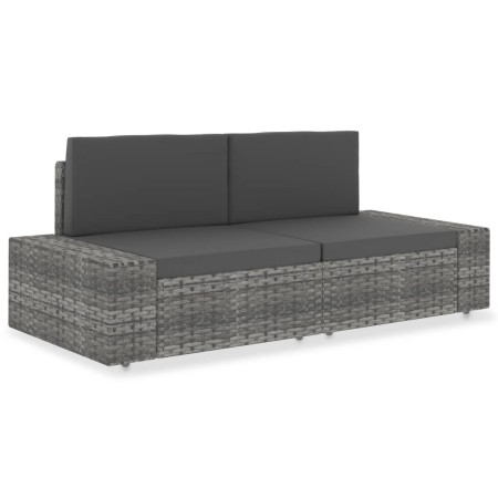 2-seater gray synthetic rattan sectional sofa by vidaXL, Modular outdoor sofas - Ref: Foro24-49525, Price: 209,33 €, Discount: %