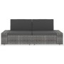 2-seater gray synthetic rattan sectional sofa by vidaXL, Modular outdoor sofas - Ref: Foro24-49525, Price: 209,33 €, Discount: %