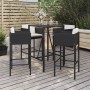 Garden table and high stools 5 pieces and black PE rattan cushions by vidaXL, Garden sets - Ref: Foro24-3200662, Price: 413,5...