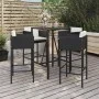 Gartentisch und Hochhocker 5 Stück und schwarze PE-Rattankissen von vidaXL, Gartensets - Ref: Foro24-3200662, Preis: 402,00 €...