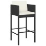 Garden table and high stools 5 pieces and black PE rattan cushions by vidaXL, Garden sets - Ref: Foro24-3200662, Price: 413,5...