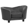 Dark gray plush and synthetic leather dog sofa 69x49x40 cm by vidaXL, Beds for dogs - Ref: Foro24-171033, Price: 107,24 €, Di...