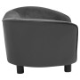 Dark gray plush and synthetic leather dog sofa 69x49x40 cm by vidaXL, Beds for dogs - Ref: Foro24-171033, Price: 109,25 €, Di...