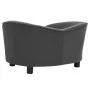 Dark gray plush and synthetic leather dog sofa 69x49x40 cm by vidaXL, Beds for dogs - Ref: Foro24-171033, Price: 107,24 €, Di...