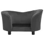 Dunkelgraues Hundesofa aus Plüsch und Kunstleder, 69 x 49 x 40 cm von vidaXL, Betten für Hunde - Ref: Foro24-171033, Preis: 1...