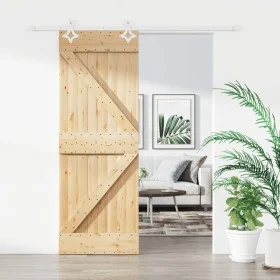 Sliding door with solid pine wood fittings 80x210 cm by vidaXL, Doors - Ref: Foro24-3203159, Price: 219,12 €, Discount: %