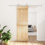 Puerta corredera con herrajes madera maciza de pino 70x210 cm