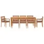 Garden dining set 9 pieces with dark gray teak wood cushions by vidaXL, Garden sets - Ref: Foro24-3155987, Price: 1,00 €, Dis...