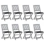 8 Stück klappbare Gartenstühle und Kissen aus massivem Akazienholz von vidaXL, Gartenstühle - Ref: Foro24-3078312, Preis: 402...