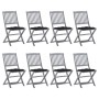 8 Stück klappbare Gartenstühle und Kissen aus massivem Akazienholz von vidaXL, Gartenstühle - Ref: Foro24-3078312, Preis: 409...