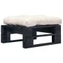 Garten-Palettenhocker mit schwarzem Sandholzkissen von vidaXL, Hocker für den Außenbereich - Ref: Foro24-277407, Preis: 61,96...