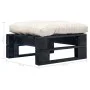 Garten-Palettenhocker mit schwarzem Sandholzkissen von vidaXL, Hocker für den Außenbereich - Ref: Foro24-277407, Preis: 61,96...