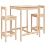 3-piece solid pine wood table and high stools set by vidaXL, Garden sets - Ref: Foro24-3154735, Price: 165,65 €, Discount: %