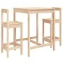 3-piece solid pine wood table and high stools set by vidaXL, Garden sets - Ref: Foro24-3154735, Price: 163,59 €, Discount: %
