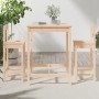 3-teiliges Set mit Tisch und hohen Hockern aus massivem Kiefernholz von vidaXL, Gartensets - Ref: Foro24-3154735, Preis: 165,...