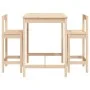 3-piece solid pine wood table and high stools set by vidaXL, Garden sets - Ref: Foro24-3154735, Price: 163,59 €, Discount: %
