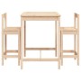 3-teiliges Set mit Tisch und hohen Hockern aus massivem Kiefernholz von vidaXL, Gartensets - Ref: Foro24-3154735, Preis: 165,...