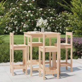 Garden table and high stools set 5 pieces solid pine wood by vidaXL, Garden sets - Ref: Foro24-3154740, Price: 242,99 €, Disc...
