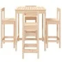 Garden table and high stools set 5 pieces solid pine wood by vidaXL, Garden sets - Ref: Foro24-3154740, Price: 242,99 €, Disc...