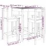 Garden table and high stools set 5 pieces solid pine wood by vidaXL, Garden sets - Ref: Foro24-3154740, Price: 242,99 €, Disc...