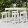 7-teiliges Set mit Gartentisch und hohen Hockern aus weißem Kiefernholz von vidaXL, Gartensets - Ref: Foro24-3154756, Preis: ...