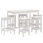 7-teiliges Set mit Gartentisch und hohen Hockern aus weißem Kiefernholz von vidaXL, Gartensets - Ref: Foro24-3154756, Preis: ...