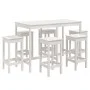 7-teiliges Set mit Gartentisch und hohen Hockern aus weißem Kiefernholz von vidaXL, Gartensets - Ref: Foro24-3154756, Preis: ...