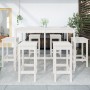 7-teiliges Set mit Gartentisch und hohen Hockern aus weißem Kiefernholz von vidaXL, Gartensets - Ref: Foro24-3154756, Preis: ...