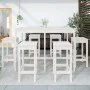 7-teiliges Set mit Gartentisch und hohen Hockern aus weißem Kiefernholz von vidaXL, Gartensets - Ref: Foro24-3154756, Preis: ...