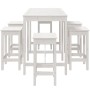 7-piece white pine wood garden table and high stools set by vidaXL, Garden sets - Ref: Foro24-3154756, Price: 498,11 €, Disco...