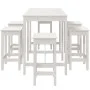 7-piece white pine wood garden table and high stools set by vidaXL, Garden sets - Ref: Foro24-3154756, Price: 506,82 €, Disco...