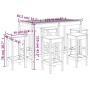 7-teiliges Set mit Gartentisch und hohen Hockern aus weißem Kiefernholz von vidaXL, Gartensets - Ref: Foro24-3154756, Preis: ...