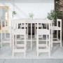 Set de mesa y taburetes altos jardín 7 pzas madera pino blanco