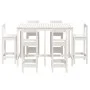 Set de mesa y taburetes altos jardín 7 pzas madera pino blanco de vidaXL, Conjuntos de jardín - Ref: Foro24-3154761, Precio: ...