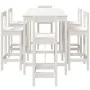 Set de mesa y taburetes altos jardín 7 pzas madera pino blanco de vidaXL, Conjuntos de jardín - Ref: Foro24-3154761, Precio: ...