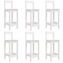 Set de mesa y taburetes altos jardín 7 pzas madera pino blanco