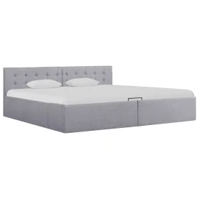 Cama hidráulica con almacenaje y LED tela gris claro 180x200 cm de vidaXL, Camas y somieres - Ref: Foro24-285581, Precio: 380...