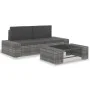 3-teiliges Gartenmöbel-Set aus grauem Kunststoff-Rattan von vidaXL, Modulare Sofas für den Außenbereich - Ref: Foro24-49527, ...