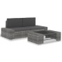 3-teiliges Gartenmöbel-Set aus grauem Kunststoff-Rattan von vidaXL, Modulare Sofas für den Außenbereich - Ref: Foro24-49527, ...
