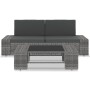 3-teiliges Gartenmöbel-Set aus grauem Kunststoff-Rattan von vidaXL, Modulare Sofas für den Außenbereich - Ref: Foro24-49527, ...