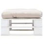 Garten-Palettenhocker mit weißem Holzsandkissen von vidaXL, Hocker für den Außenbereich - Ref: Foro24-277374, Preis: 65,62 €,...