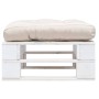 Garten-Palettenhocker mit weißem Holzsandkissen von vidaXL, Hocker für den Außenbereich - Ref: Foro24-277374, Preis: 70,43 €,...