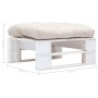Garten-Palettenhocker mit weißem Holzsandkissen von vidaXL, Hocker für den Außenbereich - Ref: Foro24-277374, Preis: 70,43 €,...
