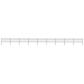 Garden fence with black steel spearheads 15.3x0.8 m by vidaXL, fence panels - Ref: Foro24-277610, Price: 435,58 €, Discount: %