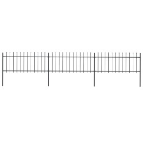 Gartenzaun mit Speerspitzen aus schwarzem Stahl 5,1x0,8 m von vidaXL, Zaunpaneele - Ref: Foro24-277604, Preis: 151,00 €, Raba...