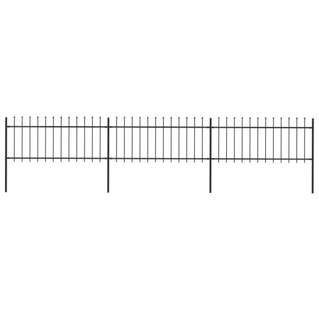 Gartenzaun mit Speerspitzen aus schwarzem Stahl 5,1x0,8 m von vidaXL, Zaunpaneele - Ref: Foro24-277604, Preis: 151,00 €, Raba...