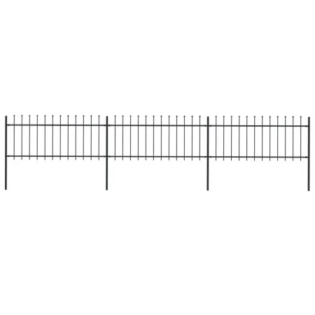 Gartenzaun mit Speerspitzen aus schwarzem Stahl 5,1x0,8 m von vidaXL, Zaunpaneele - Ref: Foro24-277604, Preis: 156,26 €, Raba...