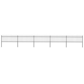 Gartenzaun mit Speerspitzen aus schwarzem Stahl 8,5x0,8 m von vidaXL, Zaunpaneele - Ref: Foro24-277606, Preis: 244,25 €, Raba...