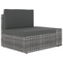3-teiliges Gartenmöbel-Set aus grauem Kunststoff-Rattan von vidaXL, Modulare Sofas für den Außenbereich - Ref: Foro24-49527, ...