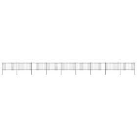 Gartenzaun mit Speerspitzen aus schwarzem Stahl 15,3x1 m von vidaXL, Zaunpaneele - Ref: Foro24-277619, Preis: 522,24 €, Rabat...